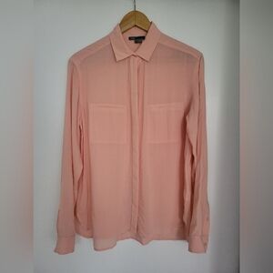 Vince Peachish Pinkish Semi-Sheer Blouse - Size Small